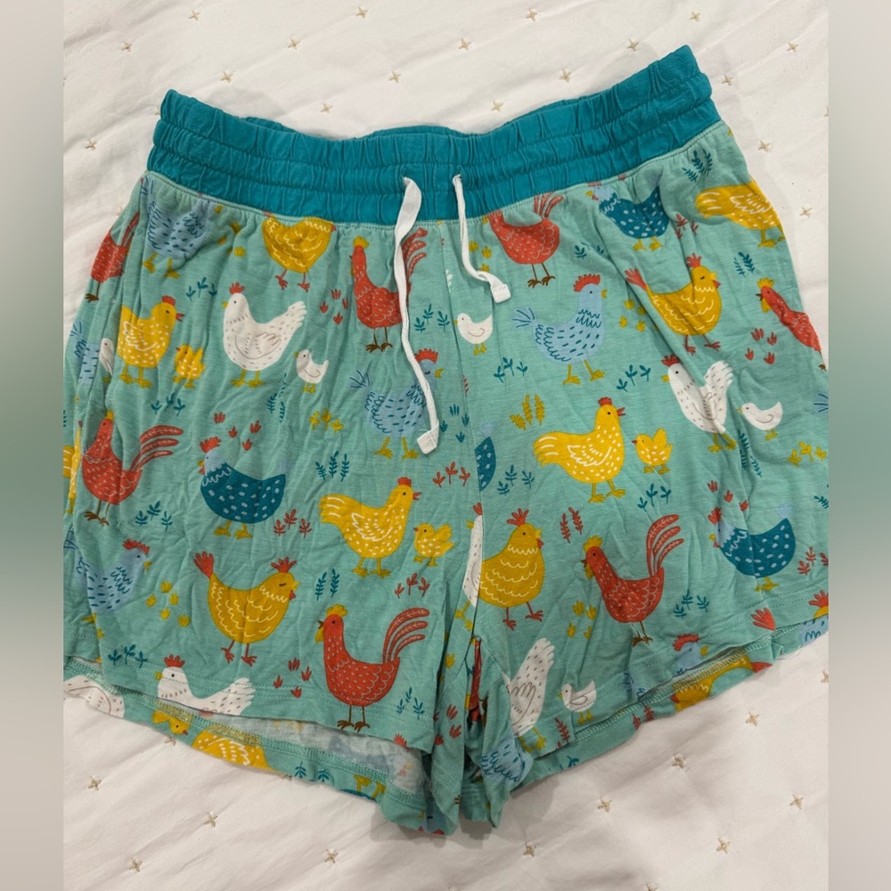 Little Sleepies Women's Pajama Shorts Cozy Coop chicken size small